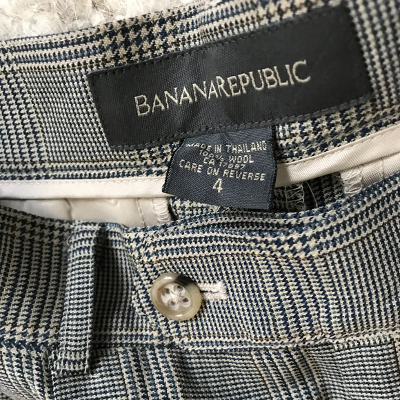 Banana Republic Glen Plaid wool trousers sz 4 - Picture 7 of 7